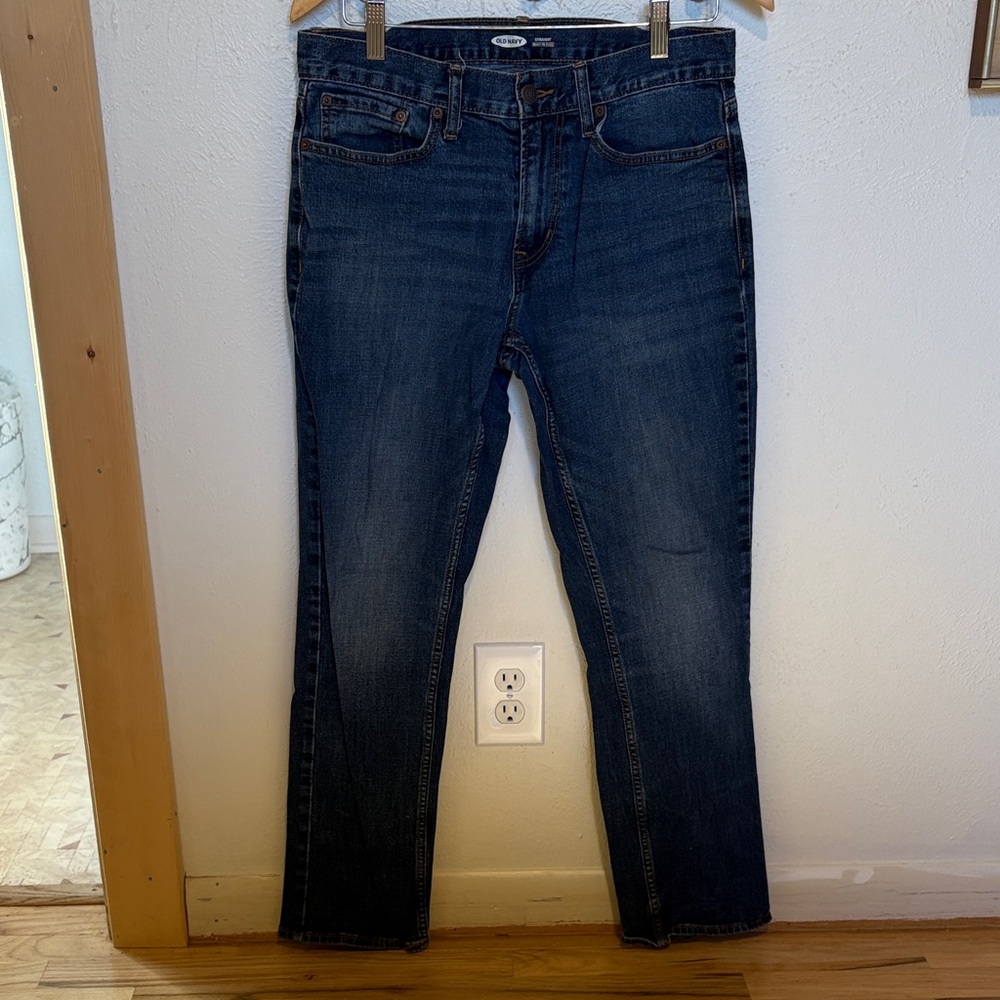 Old Navy Dark Blue Straight Leg Jeans